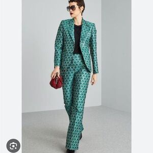 Weekend Max Mara Teal Patterned Trousers